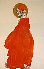 Egon Schiele Standing Figure with Halo painting